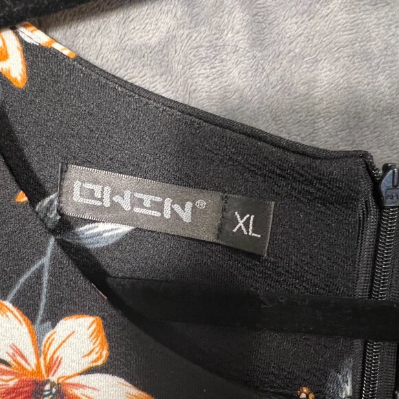 Women's Size XL Stretchy Floral Fit-and-Flare Dress - Picture 5 of 16